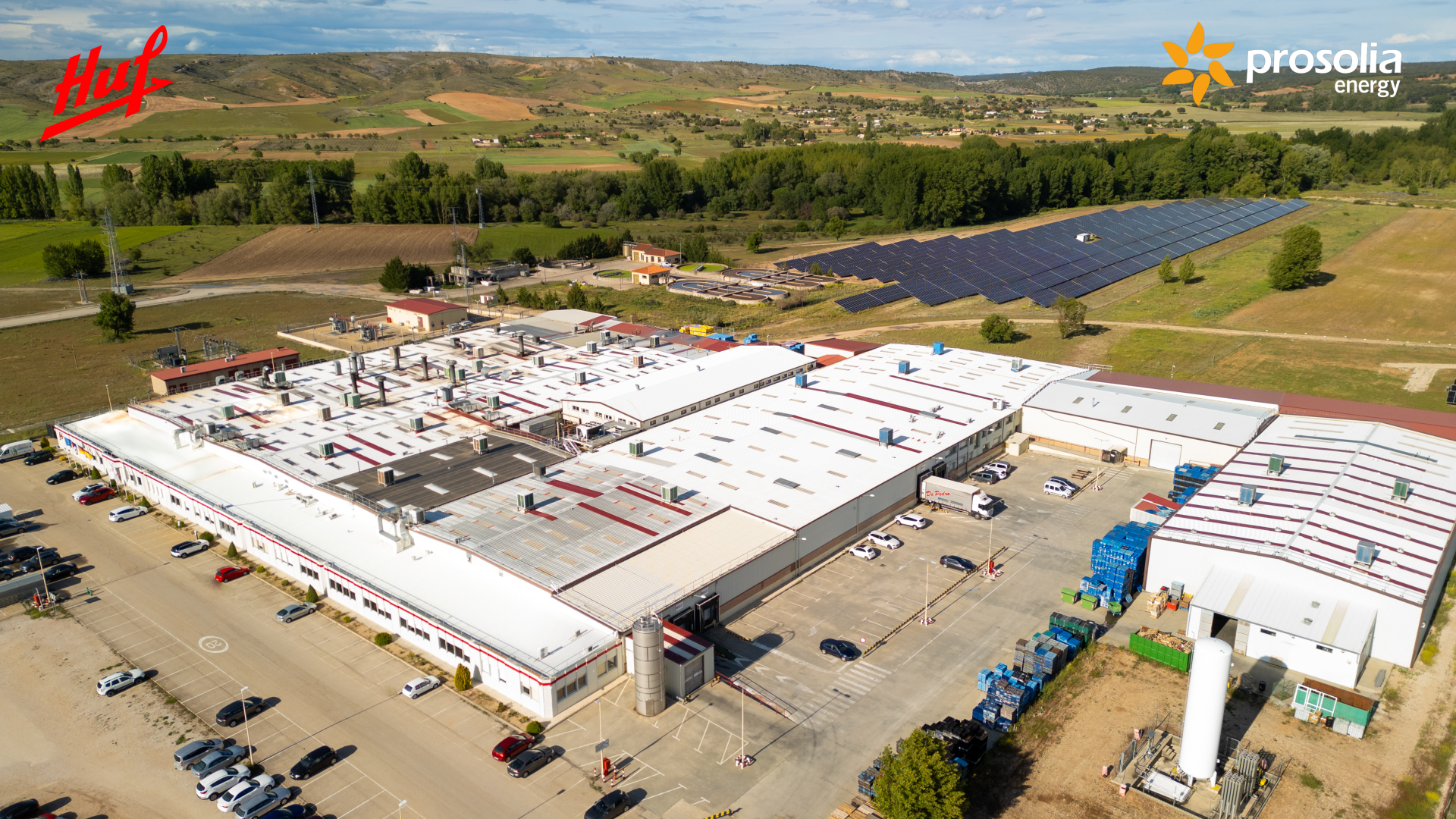 Huf Espana bird view with solar park